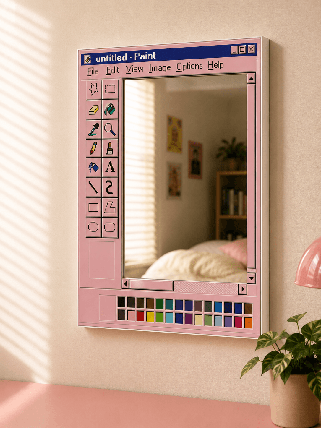 MS Paint inspired Mirror (Pink)